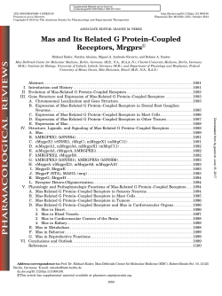 Mas and Its Related G Protein&ndash;Coupled Receptors, Mrgprs