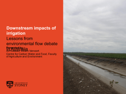 Downstream impacts of irrigation Environmental flow debate