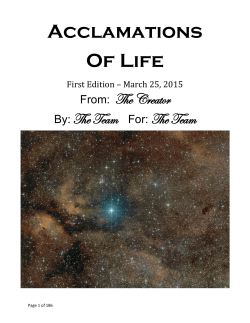 Acclamations Of Life - PROJECT CAMELOT PORTAL