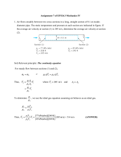 Assignment 7 of EP324.3 Mechanics IV 1. Air flows steadily between