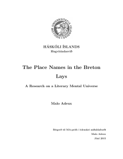 The Place Names in the Breton Lays