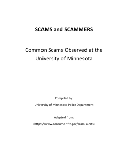 SCAMS and SCAMMERS - umn-isss