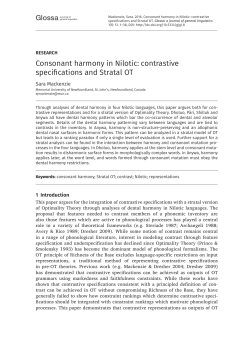 Consonant harmony in Nilotic