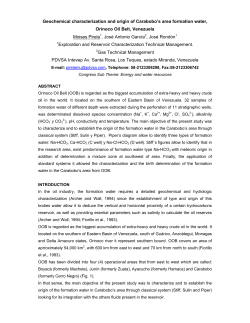 Geochemical characterization and origin of Carabobo`s area