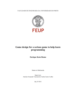 Game design for a serious game to help learn programming Enrique