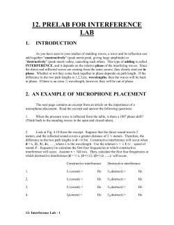 12. PRELAB FOR INTERFERENCE LAB