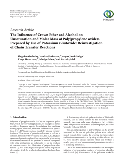 The Influence of Crown Ether and Alcohol on Unsaturation and