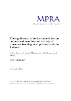 The significance of socioeconomic factors on personal loan decision