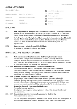 Joona Lehtom&auml;ki - University of Helsinki