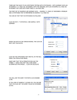 there are two ways to do hypothesis testing with statcrunch