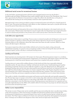 Tahr ballot 2016 factsheet - Department of Conservation