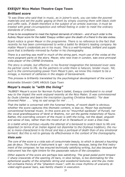 EXEQUY Nico Malan Theatre Cape Town Brilliant score Meyer`s