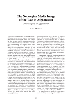 The Norwegian Media Image of the War in Afghanistan