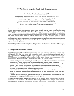 New Directions for Integrated Circuit Cards Operating Systems 1
