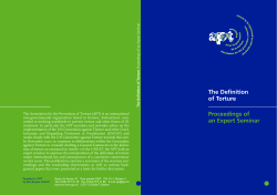 The Definition of Torture - Proceedings of an Expert Seminar