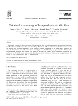 Calculated strain energy of hexagonal epitaxial thin films