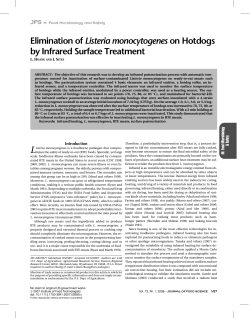 Elimination of Listeria monocytogenes on Hotdogs by Infrared