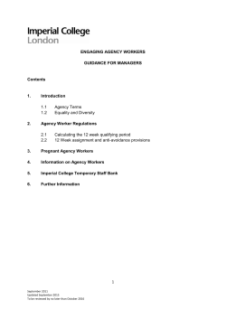 Engaging Agency Workers - Imperial College London