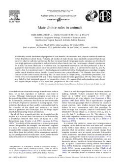 Mate choice rules in animals