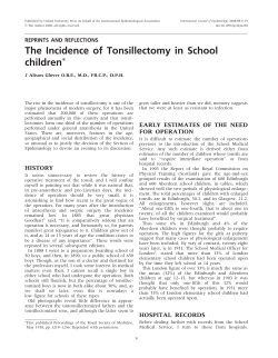 The Incidence of Tonsillectomy in School children