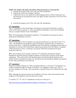 SS5H2. The student will analyze the effects of Reconstruction on