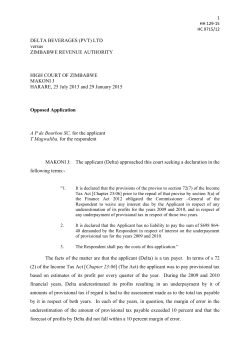 DELTA BEVERAGES (PVT) LTD versus ZIMBABWE