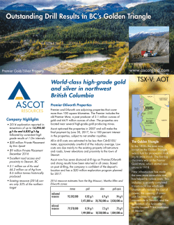 Outstanding Drill Results in BC`s Golden Triangle