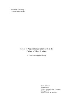 Modes of Accidentalness and Shock in the Fiction of