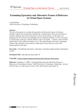 Examining Egocentric and Allocentric Frames of Reference in Virtual