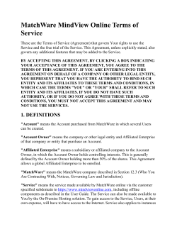 MatchWare MindView Online Terms of Service