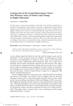 Coming Out of the Sexual Harassment Closet