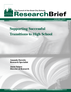 Supporting Successful Transitions to High School
