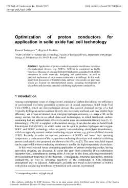 Optimization of proton conductors for application in solid oxide fuel