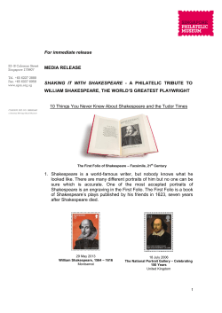 For immediate release MEDIA RELEASE SHAKING IT WITH