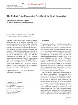 The Fallout from Fireworks: Perchlorate in Total