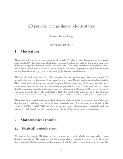 2D periodic charge sheets: electrostatics