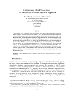Evidence and Cloud Computing: The Virtual Machine Introspection