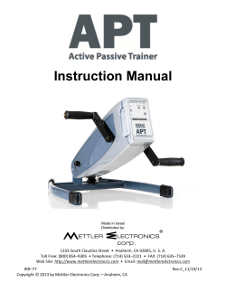 APT Manual - Mettler Electronics Corp.