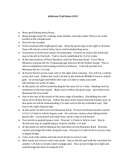 Jefferson Trail Notes 2015 • Wear good hiking shoes/boots • Bring