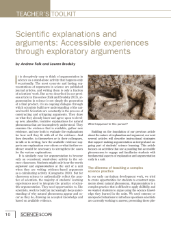 Scientific explanations and arguments