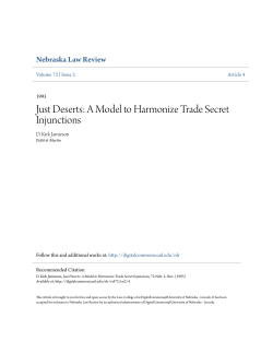 Just Deserts: A Model to Harmonize Trade Secret Injunctions