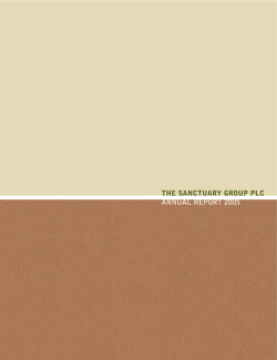 THE SANCTUARY GROUP PLC ANNUAL REPORT 2005