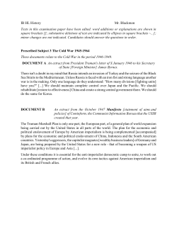 IB HL History Mr. Blackmon Texts in this examination paper have