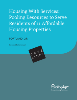 Housing With Services: Pooling Resources to Serve