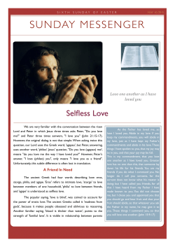 May 10: From Friendly Relationship to Selfless Love