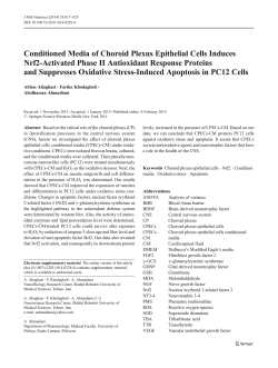 Conditioned Media of Choroid Plexus Epithelial Cells Induces Nrf2