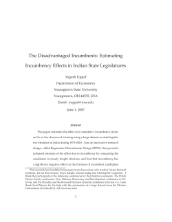 The Disadvantaged Incumbents: Estimating