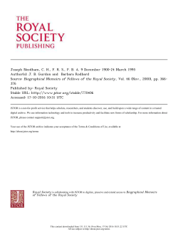 Joseph Needham, CH, FRS, FBA 9 December 1900