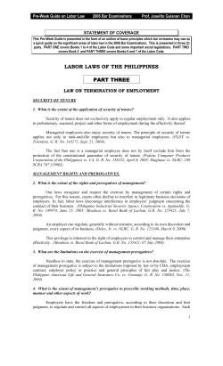 law on termination of employment