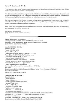 Cornish Probate Records (N – Z)